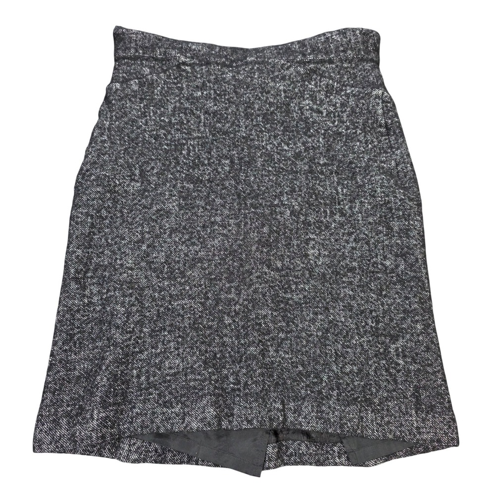 Ann Taylor Wool Blend Tweed Pencil Skirt Women's Size 10 Black White   Lined